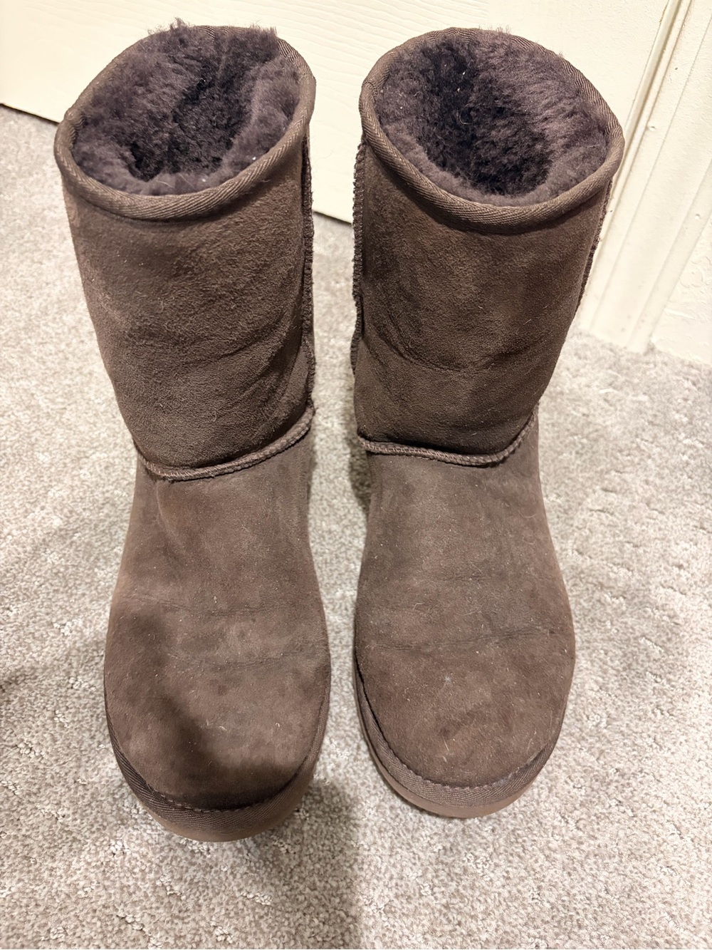 UGG Classic Short Shearling Boots in Dark Brown